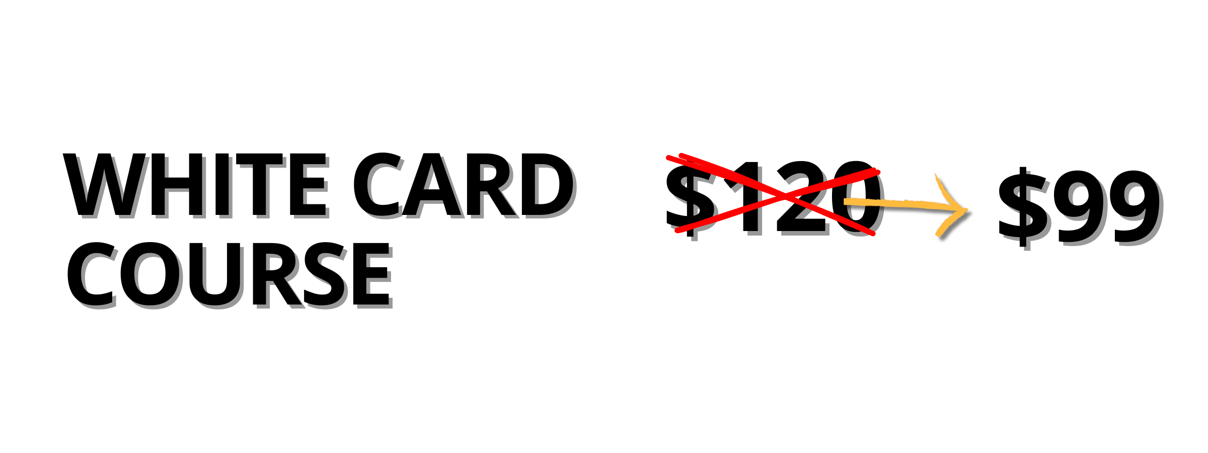 image presents white card course