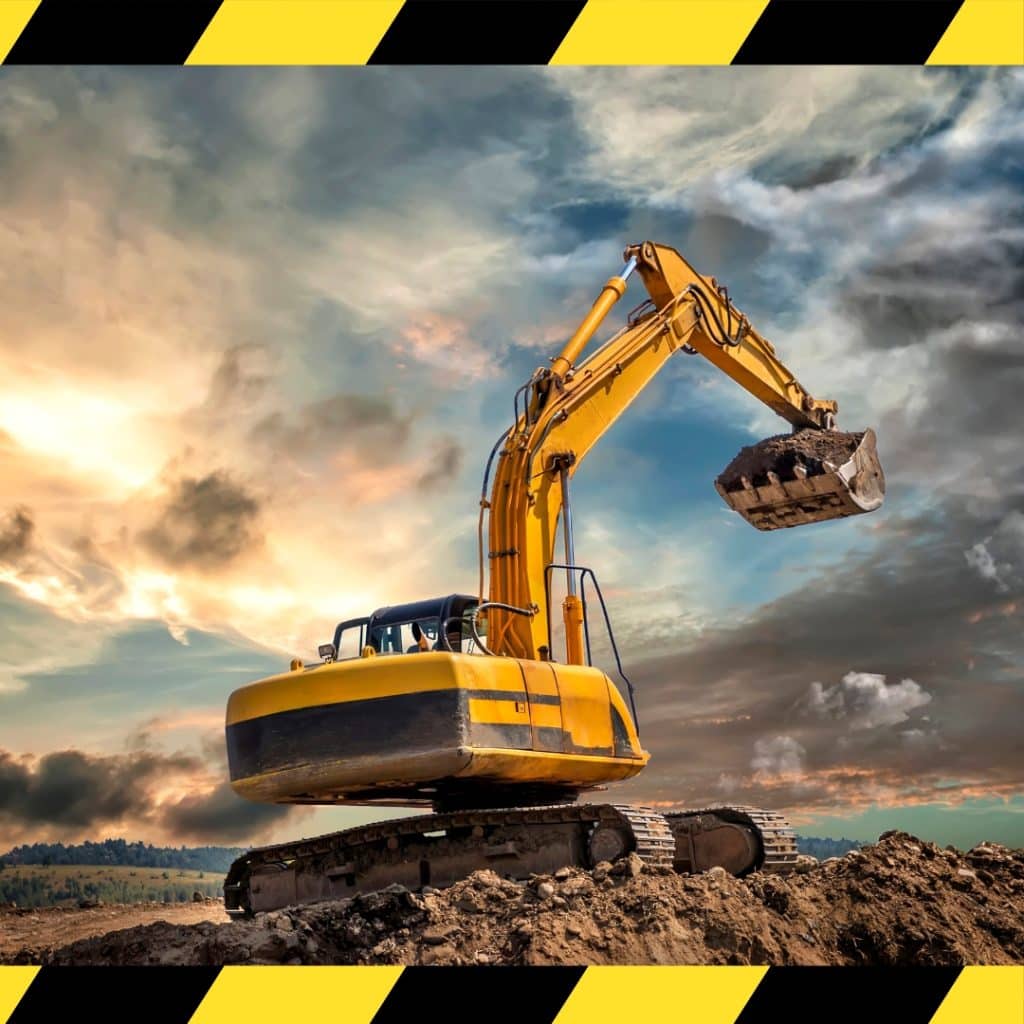 Construction site with an excavator in action, demonstrating heavy machinery operations. Ideal for an excavator course in Sydney, showcasing practical training.